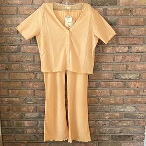 Hem & Thread Textured Lounge/Pajama Set Large NWT
